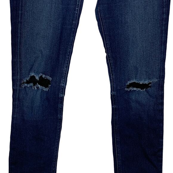 Rag and Bone Mojave 10 Inch Skinny Jeans Dark Blue Wash Size 27 Raw Hems - Picture 6 of 13